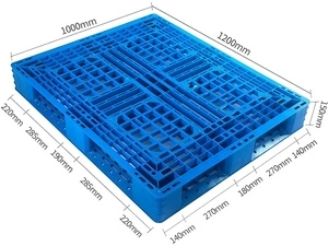 Palet de plástico de cuatro entradas (con base perimetral cruciforme)